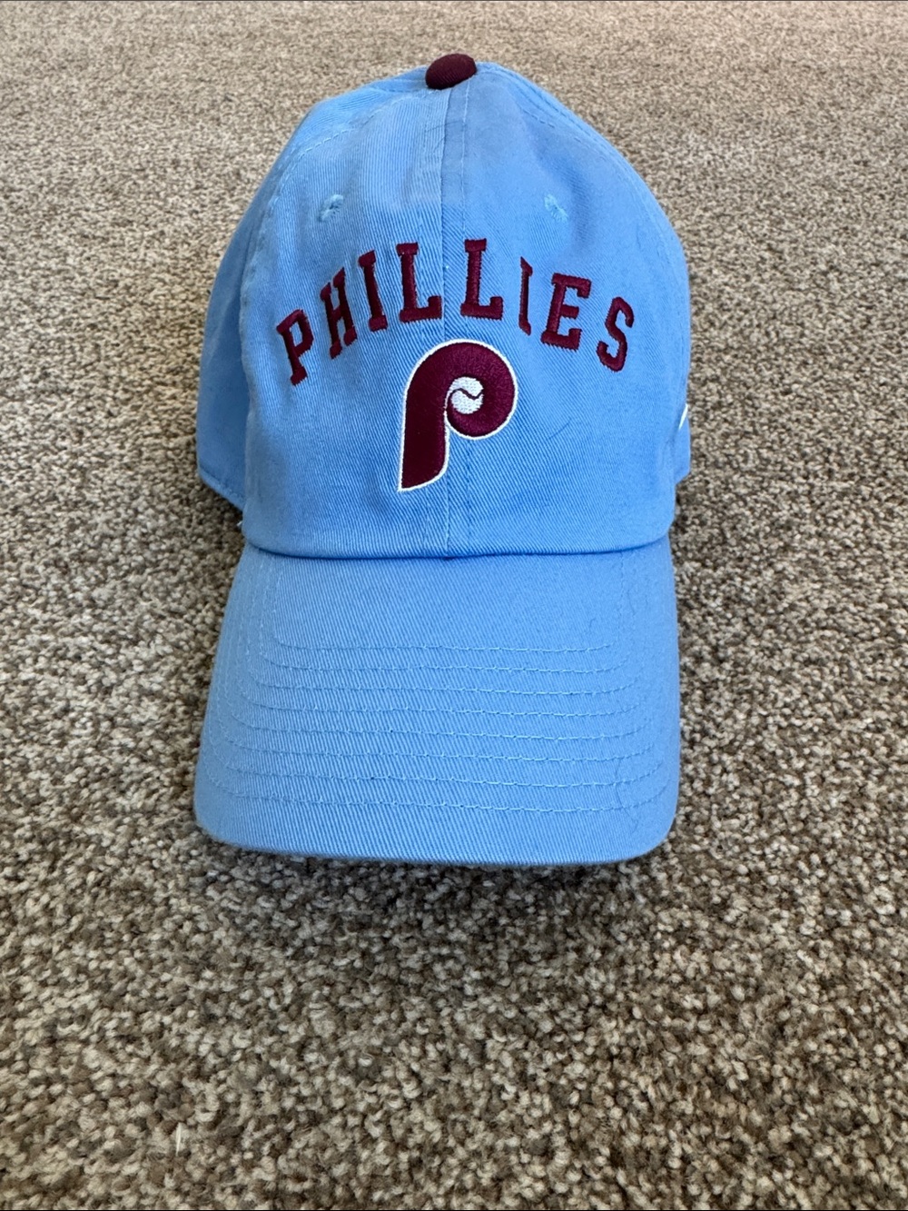 NWOT Philadelphia Phillies Light Blue Baseball Cap with Maroon Logo